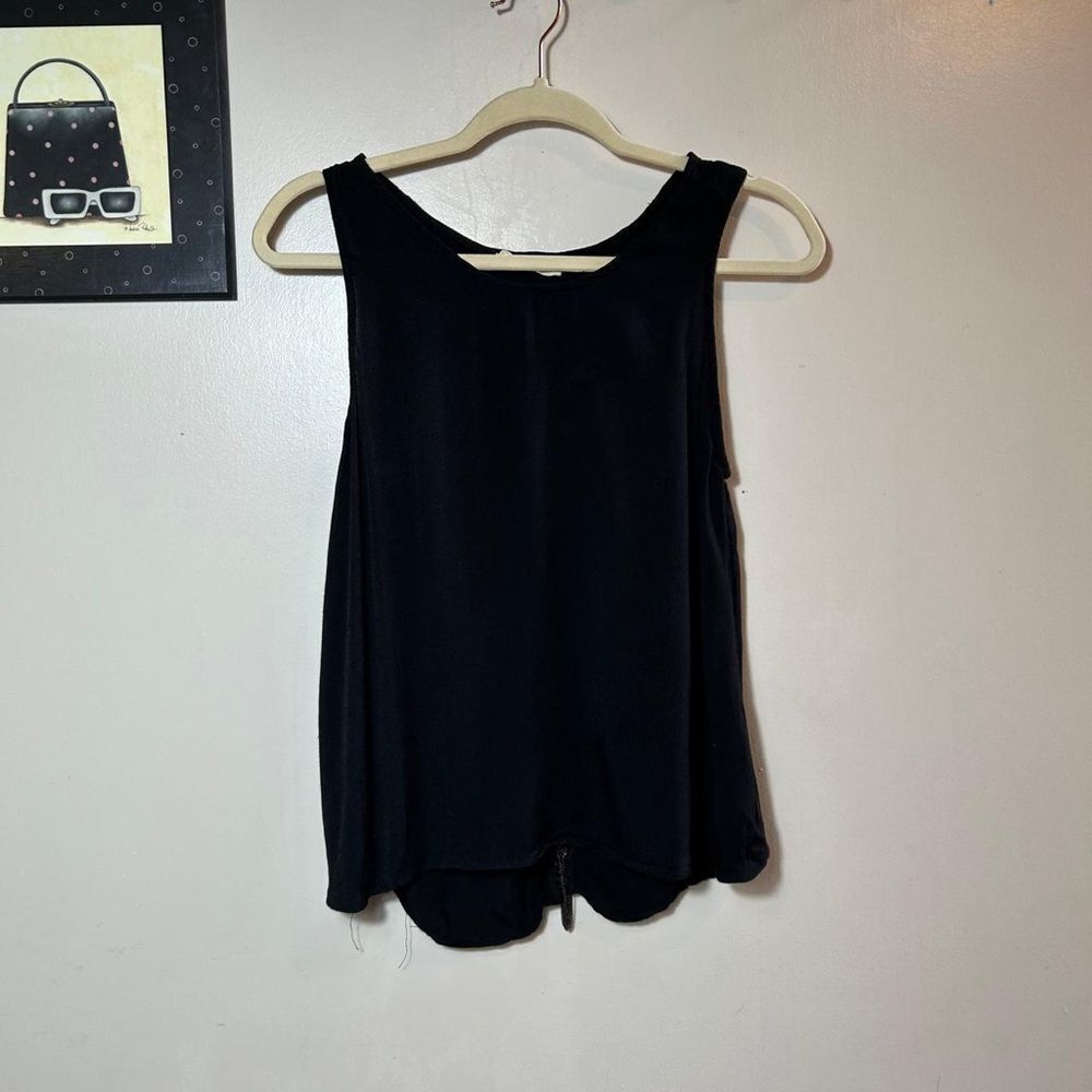 Elodie Black Sleeveless Tank Top with chains on the back